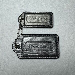 Rare Coach Metallic Silver (2 pieces) Bag Tag